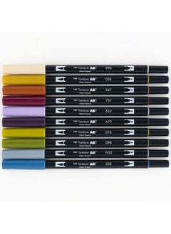 Tombow Tombow 56186 Dual Brush Pen Art Markers, Muted, 10-Pack. Blendable, Brush and Fine Tip Markers  - Image 2