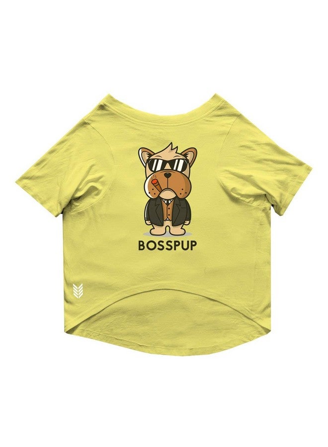 روسيبين تي شيرت أساسي للكلاب مطبوع عليه Bosspup Pets برقبة دائرية وأكمام نصفية/ملابس/ملابس/تي شيرتات هدية للكلاب (ليمون تونيك، مقاس كبير جدًا) (كلاب ريتريفر ناضجة، لابرادور، إلخ) - Image 2