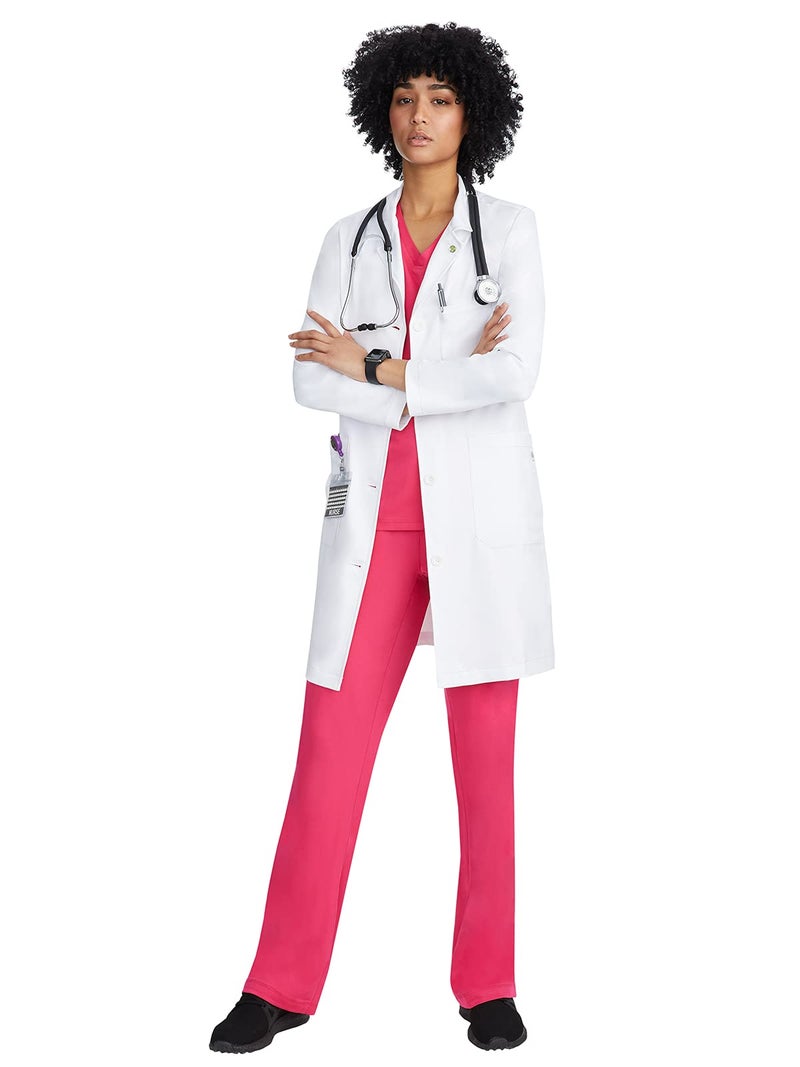 Healing Hands Lab Coat For Woman Faye White Coat with 5 Pockets, Moisture Wicking and 2-Way Stretch 5161T, Small Tall, WHITE - Image 3