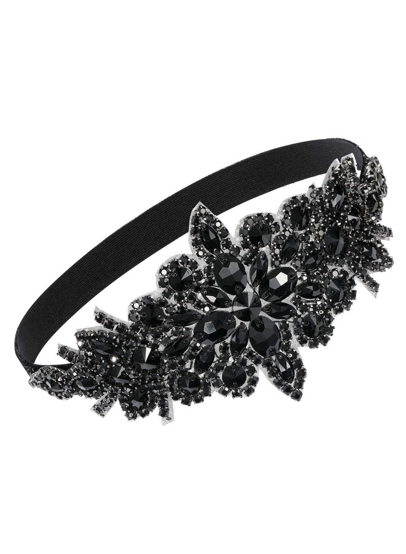 Rhinestone Flapper Headband, Elastic 1920s Headpiece, Vintage Style, for Parties, Weddings, Prom, Costume
