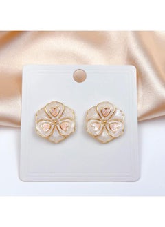 نيبمينينت Pink Oil Drop Earrings Fairy Temperament Lovely Flower Silver Needle Super Tulip Girl Sweet 