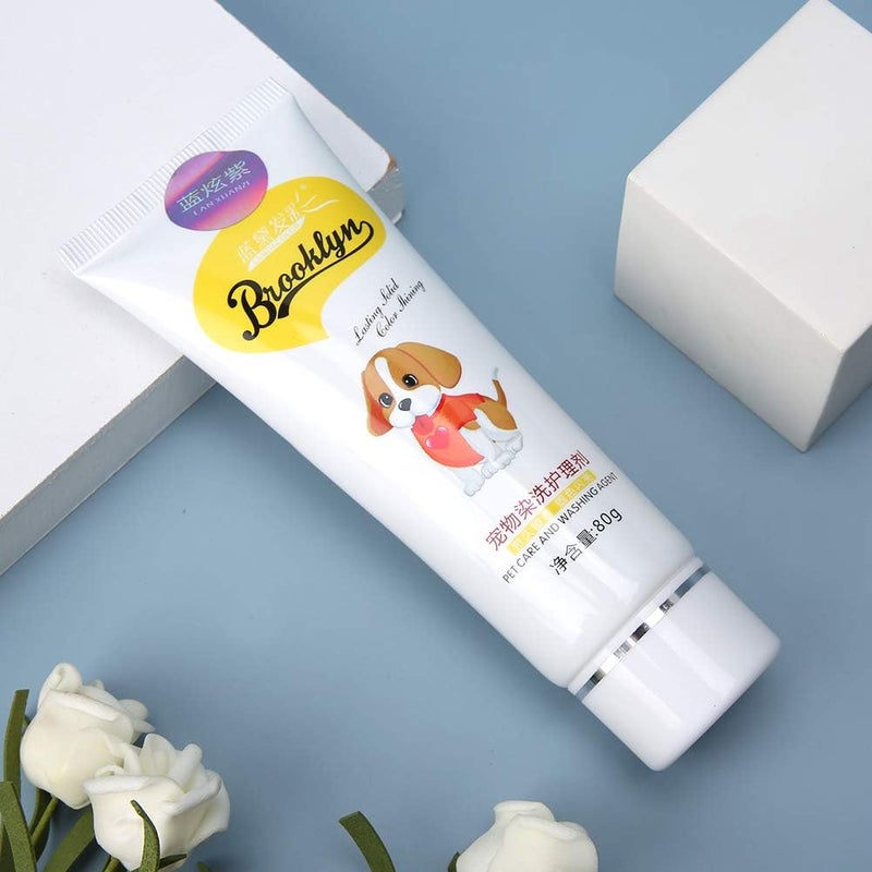 klarako Andraw CING Butiful Pet Hair Dye CRM, DIY 80G Pet Hair Dye Hair Dyeing Tool Pet Hair Coloring Tool, for No Irritation Hmless EcoFriendly Natural Color - Image 2