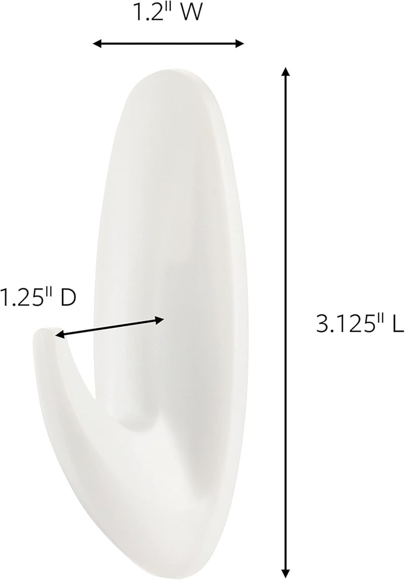 Command Designer Medium Hooks | holds 1.3 kg each hook | White color | Organize | Decoration | No Tools | Holds Strongly | Damage-Free Hanging | 2 hooks + 3 strips/pack - Image 2