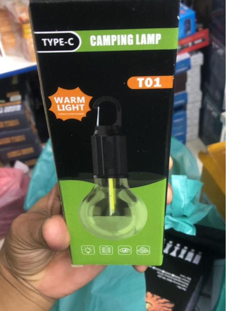 مصباح تخييم فائق السطوع من النوع C - T01 | قابلة لإعادة الشحن وتوهج الضوء الدافئ - Image 2