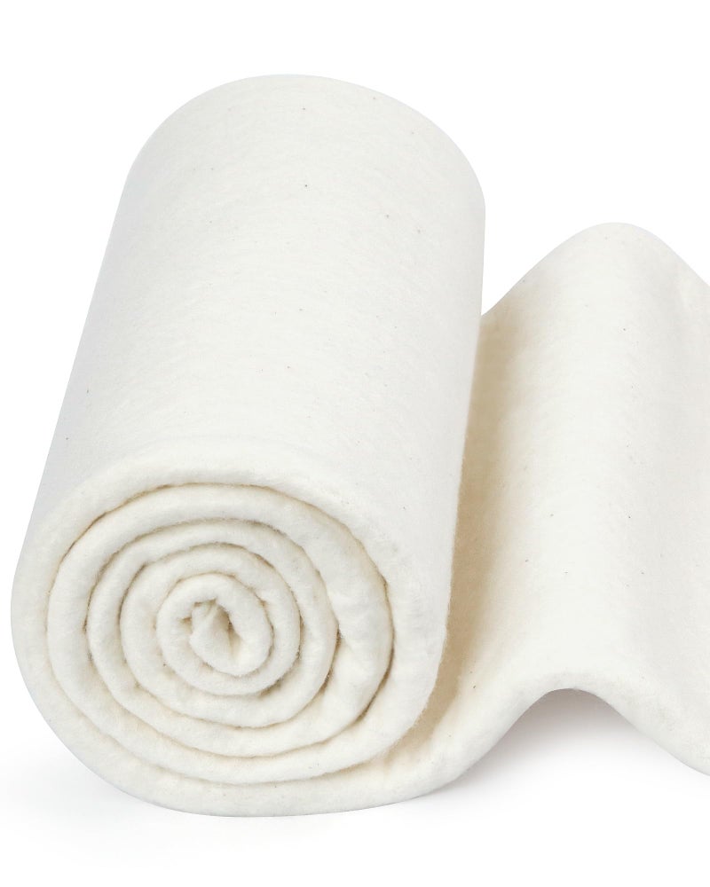 FIVEIZERO 100% Natural Cotton Quilt Battingâ€“47Inchx1Yard Large Lightweight Batting Fabric,Quilting Batting by The Yard for Sewing,Crafts,DIY,Potholders,Backing,Wadding,Twin & King Size Quilt Projects - Image 1
