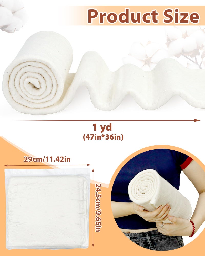 FIVEIZERO 100% Natural Cotton Quilt Battingâ€“47Inchx1Yard Large Lightweight Batting Fabric,Quilting Batting by The Yard for Sewing,Crafts,DIY,Potholders,Backing,Wadding,Twin & King Size Quilt Projects - Image 2