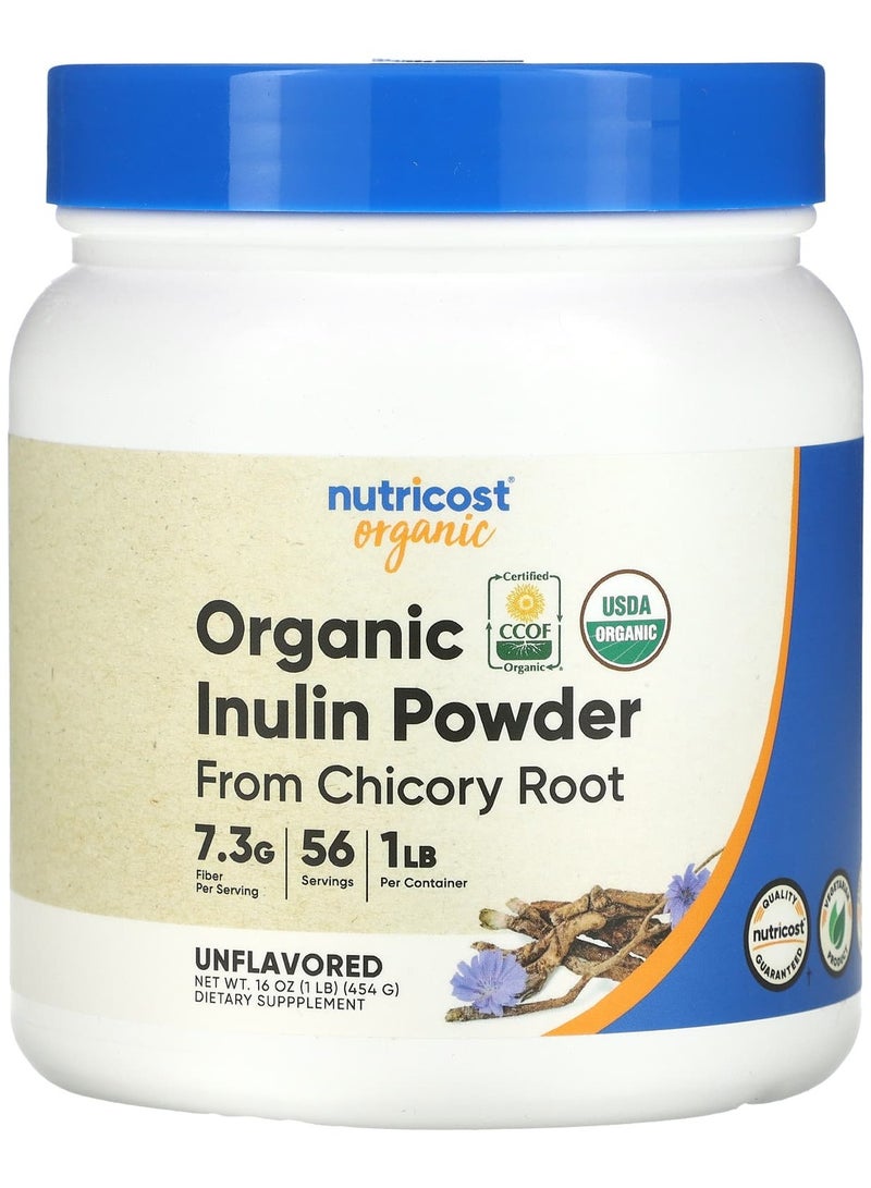 Nutricost Organic Inulin Powder, Unflavored, 16 oz (454 g)