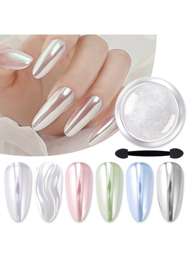 Born Pretty Holographic Nail Powder Fine Rainbow Iridescent Holographic Effect Multi Chrome Manicure Pigment Glitter Dust for Salon Home Nail Art DIY Design - Image 1