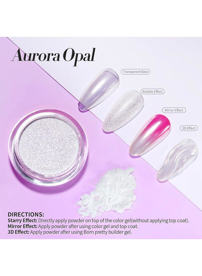 Born Pretty Holographic Nail Powder Fine Rainbow Iridescent Holographic Effect Multi Chrome Manicure Pigment Glitter Dust for Salon Home Nail Art DIY Design - Image 4
