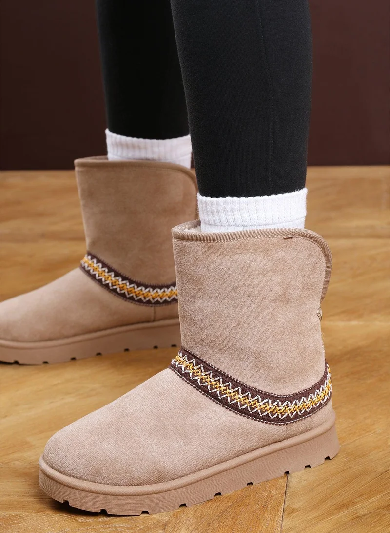 Where's That From Flora' Flat Slippers with Embroidered Trim Detail