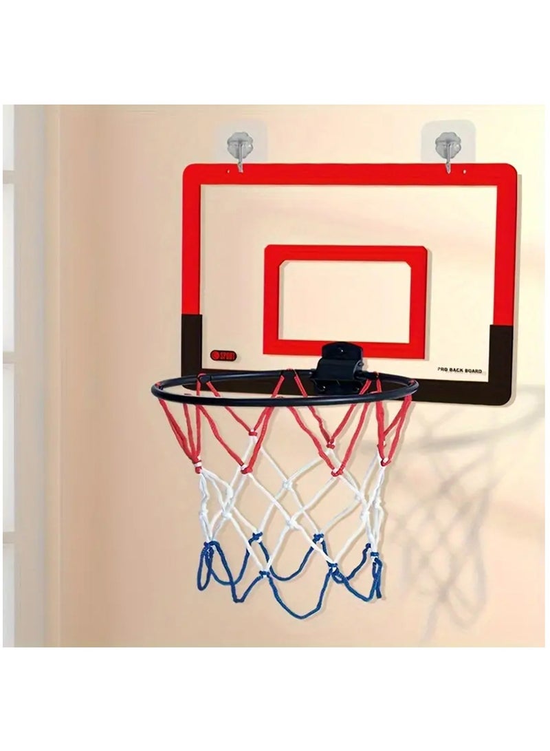 Arabest Mini Basketball Hoop Set for Kids and Adults Door Room Basketball Hoop,Punch Hanging Type Mobile Mini Basketball Hoop for Door, Red  - Image 1