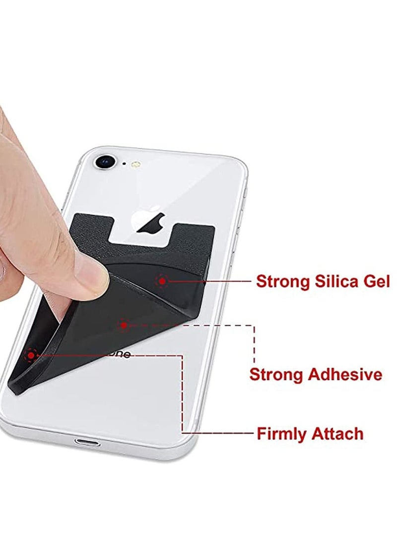 SYOSI Phone Wallet, Senose Phone Card Holder Stick On Silicone Credit Card Holder for Back of Phone Business Card Compatible for Any Smartphone - Image 2