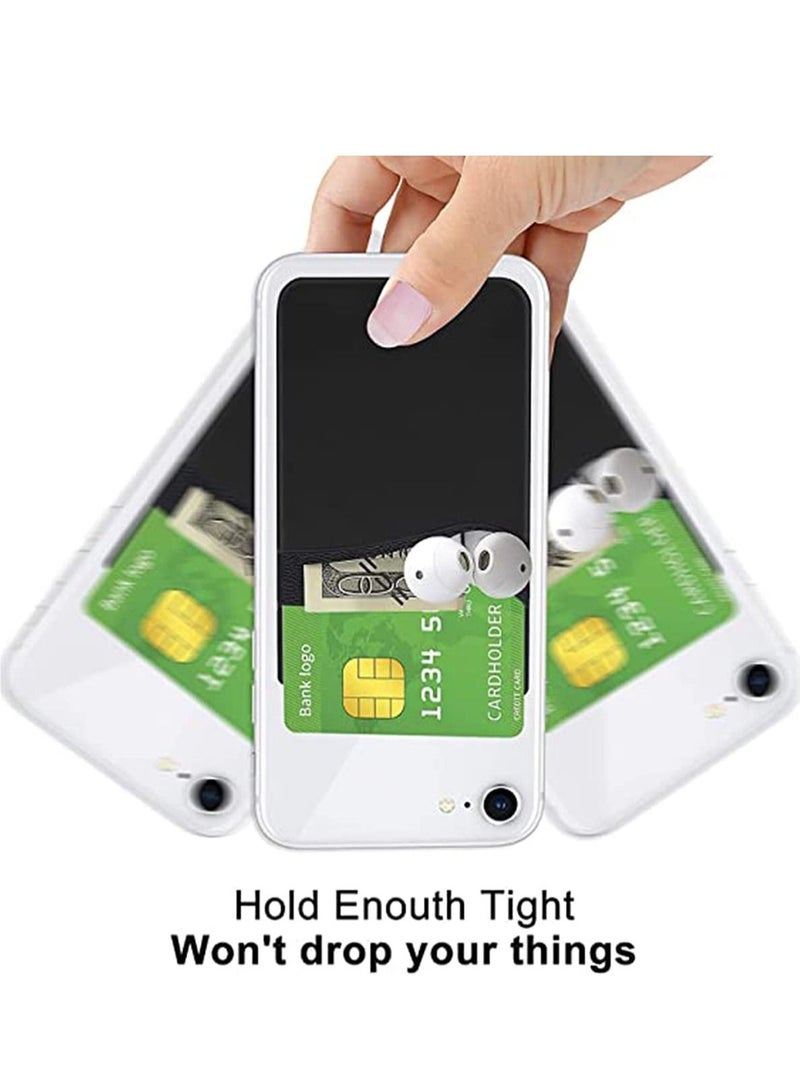 SYOSI Phone Wallet, Senose Phone Card Holder Stick On Silicone Credit Card Holder for Back of Phone Business Card Compatible for Any Smartphone - Image 4