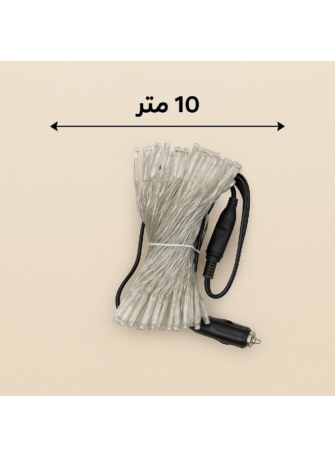 DLC 10m Flexible Decorative LED Light String Powered by Car Lighter – Ideal for Camps, Gatherings & Outdoor Trips - Image 3
