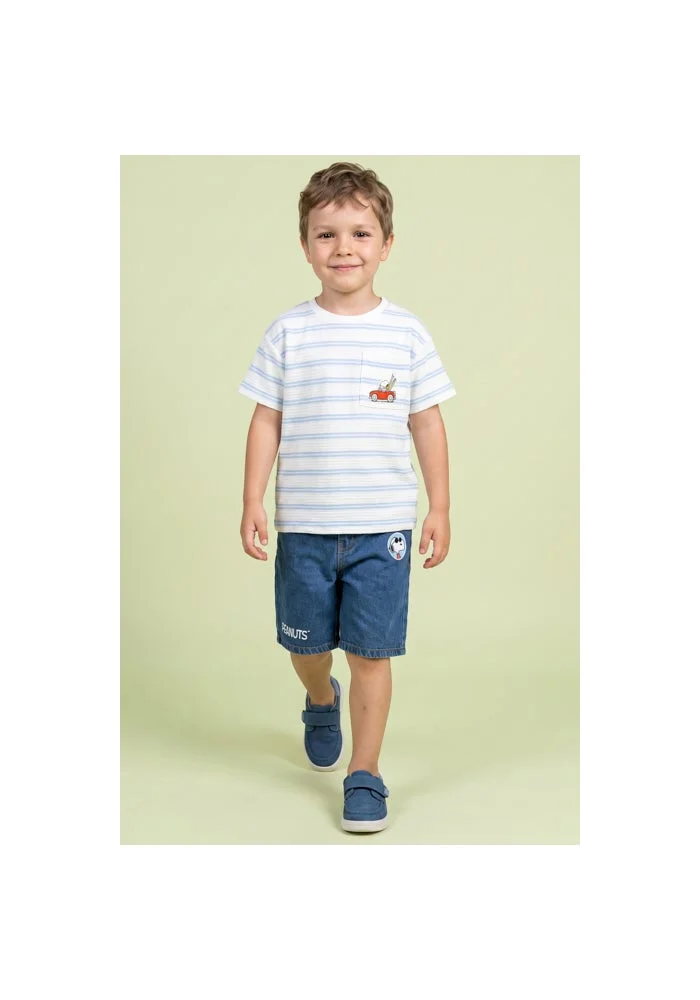 R&b Striped T-Shirt with Crew Neck and Short Sleeves