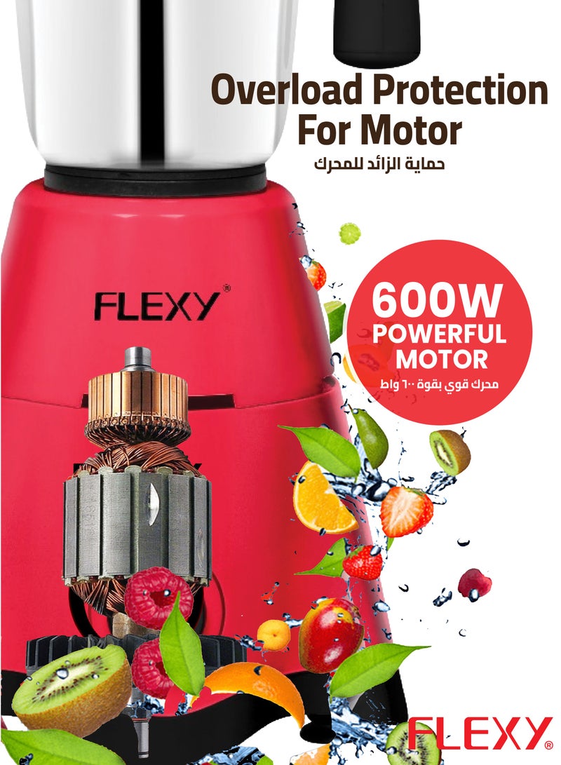 Flexy 3 in 1 Mixer Grinder, 600W, Stainless Steel Jars, Smart Sensor, Harmonic Grinding, Swirl Blades, Overload Protection, 3-Speed Control, Made in India, 2-Year Warranty.  - Image 4