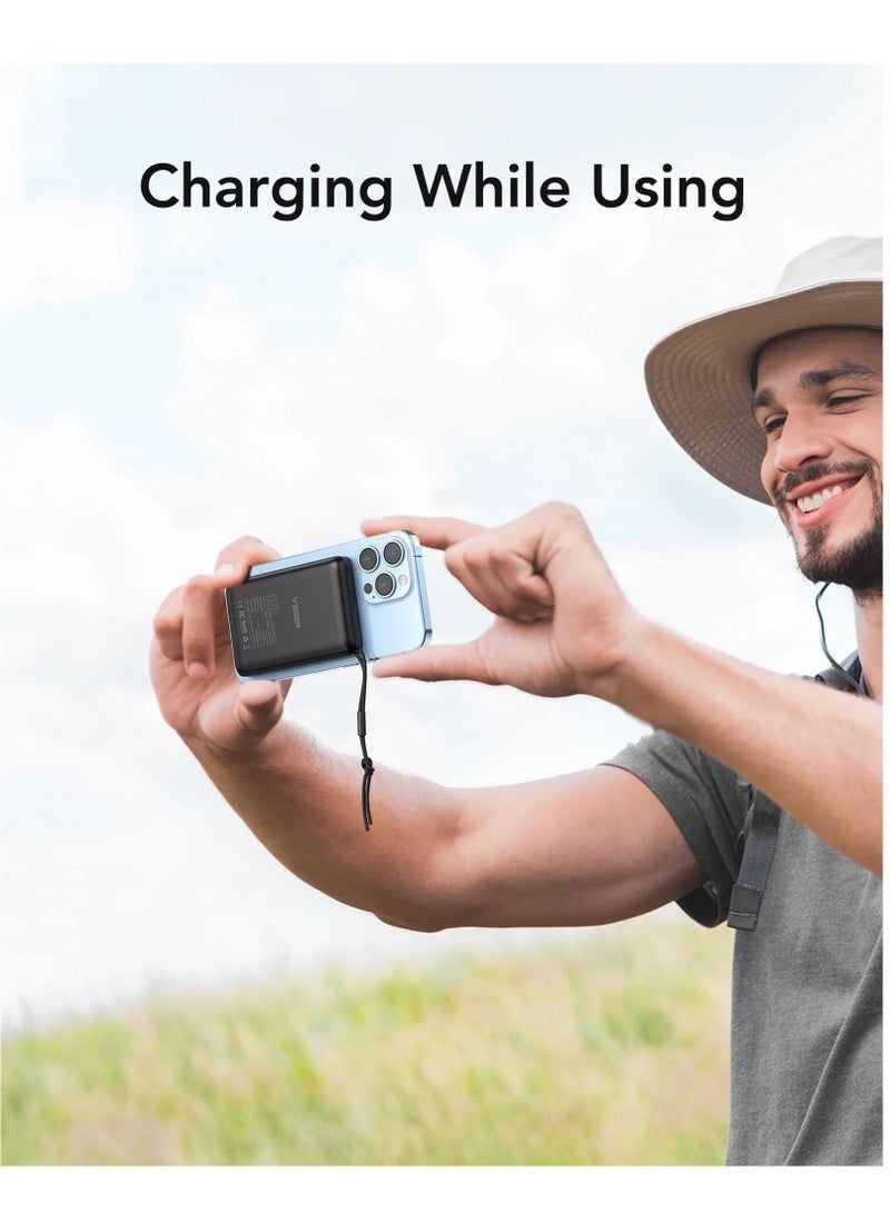 VEGER 10000mAh PD20W Portable Power Bank – Magnetic Wireless 15W Fast Charging, PD3.0 Super Charge, Slim Pocket Design, USB/Type-C Outputs – Travel-Friendly Backup Charger for Smartphones & Gadgets - Image 3