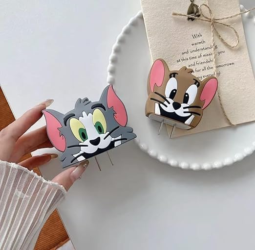 INEFABLE Charger Case Cover Protector with 3D Cute Pattern for iPhone Charger only 18W & 20W, Data Charging Cable Wire Saver Protective Cable Cover Full Protection - Set Of 1 (Jerry) - Image 4