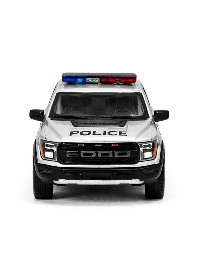 Kinsmart كينسمارت 1:78 2022 فورد F-150 رابتور إصدار الشرطة ورجال الإطفاء نموذج شاحنة مصنوعة من المعدن – لعبة سحب للخلف للأطفال وجامعي التحف - Image 3