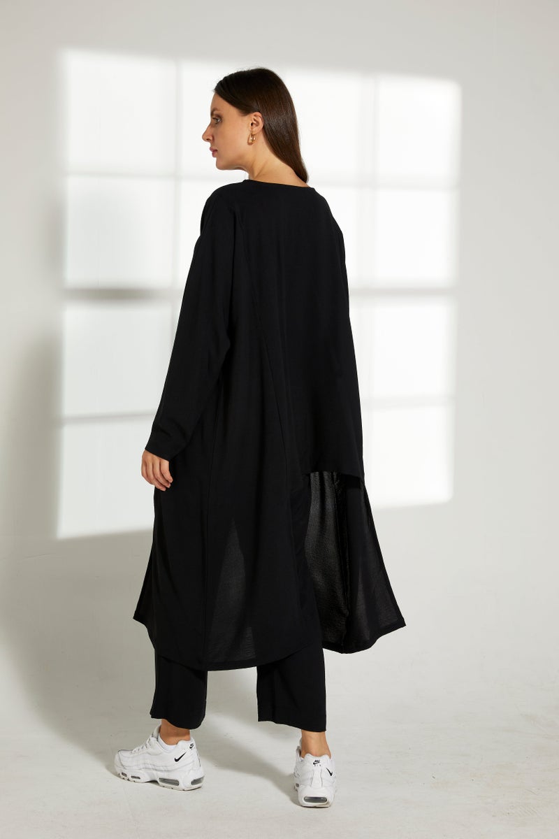 Moistreet Asymmetric Boat Neck Top & Pants Set - Image 3