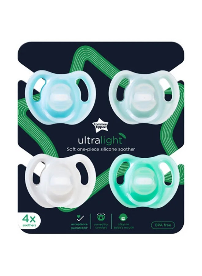 Tommee Tippee UK تومي تيبي - مصاصة سيليكون فائقة - 0-6 أشهر - ولد - عبوة من 4
