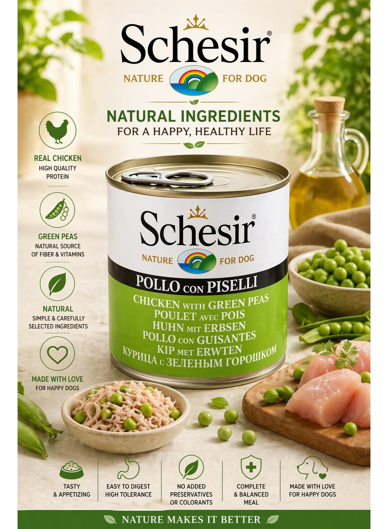 Nature Food for Dog  – Chicken Fillets with Green Peas – 100% Natural Ingredients – 150 g Can