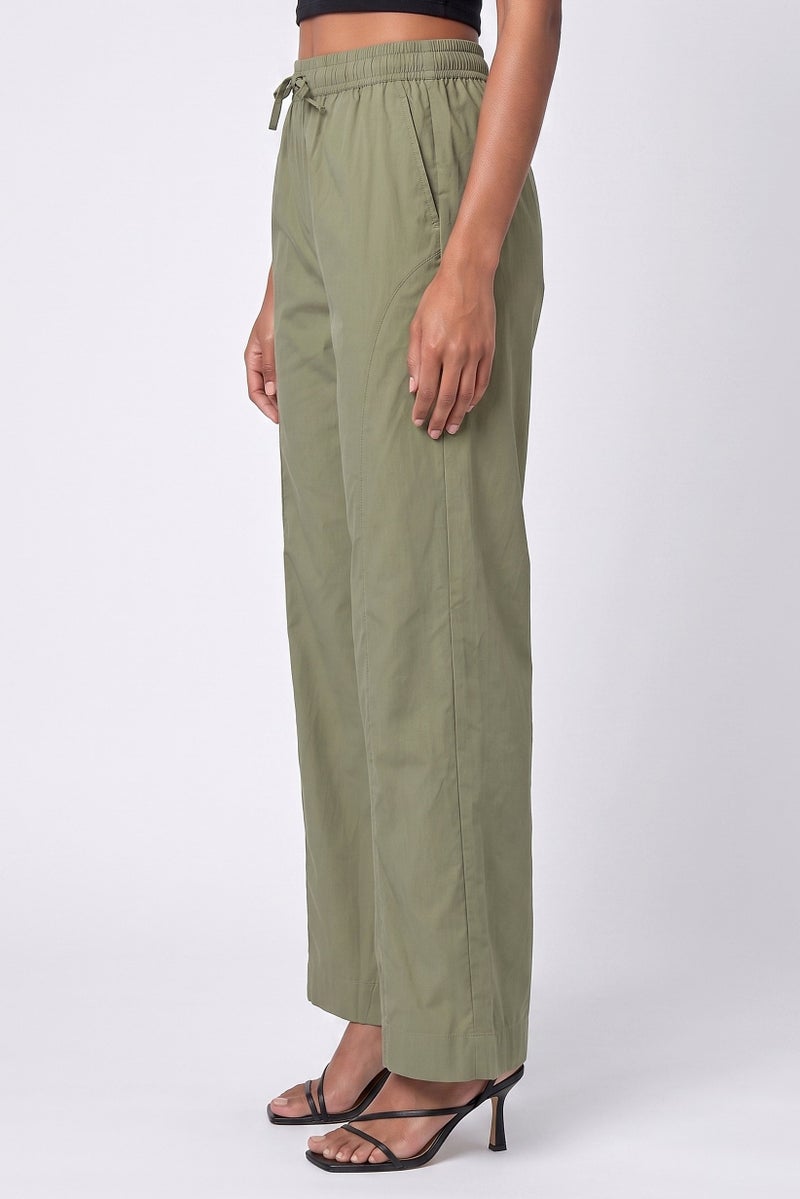 Threadbare Women Regular Fit Solid Palazzo Pants, Olive - Image 3