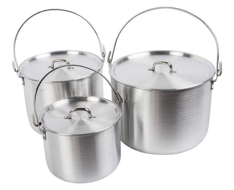 AceCamp Tribal Pot Aluminum Cooking Pot Set with Folding Handle Set of 4L 8L12L