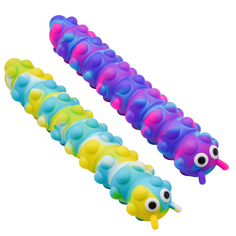 MEIEST 2PCS Pop Bubble Ball Sensory Fidget Toys 3D Fidget Slug Toy with LightUp Silicone Stress Relief Sucker Hand Toys Office Desk AntiAnxiety Stretchy Toy for Adults Kids - Image 3