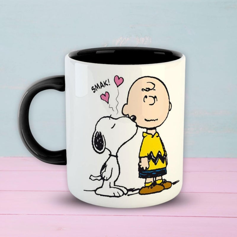 ASHVAH ASHVAH Snoopy and Charlie Brown Printed Coffee Mug Gift for FriendsBest Gift for Dog Lover Black - Image 3