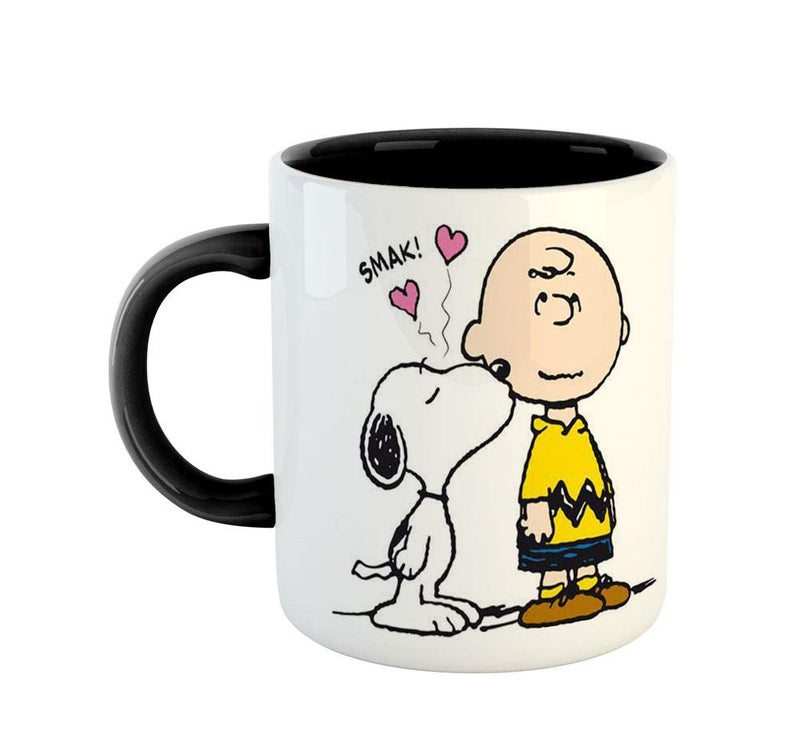 ASHVAH ASHVAH Snoopy and Charlie Brown Printed Coffee Mug Gift for FriendsBest Gift for Dog Lover Black - Image 1