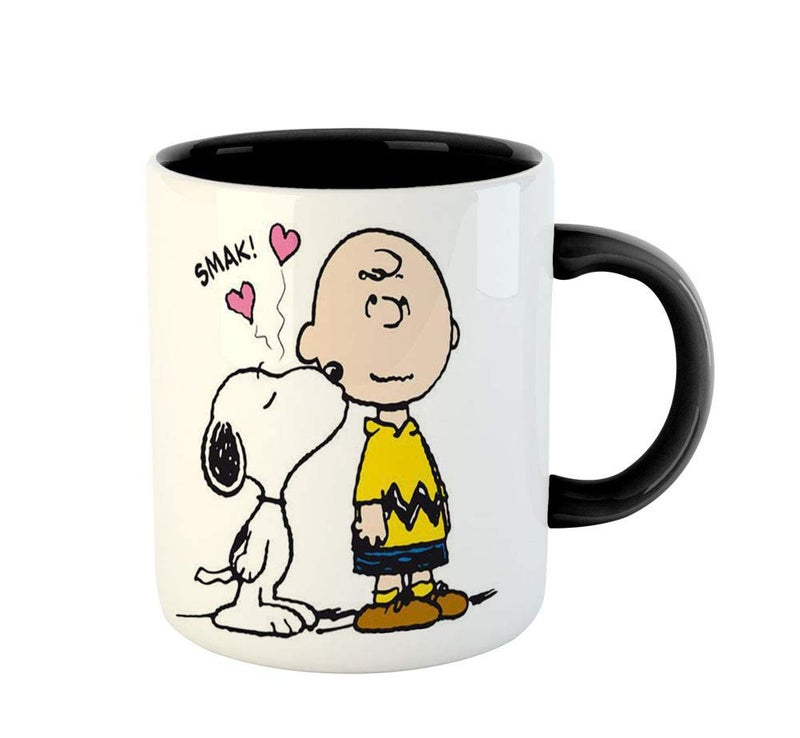 ASHVAH ASHVAH Snoopy and Charlie Brown Printed Coffee Mug Gift for FriendsBest Gift for Dog Lover Black - Image 2