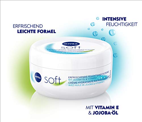NIVEA Soft erfrischende Feuchtigkeitscreme 50 ml pflegende Soft Creme mit Vitamin E und Jojobal schnell einziehende Hautcreme - Image 3