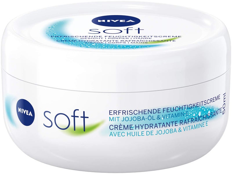 NIVEA Soft erfrischende Feuchtigkeitscreme 50 ml pflegende Soft Creme mit Vitamin E und Jojobal schnell einziehende Hautcreme - Image 2