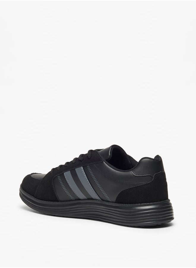 LBL by Shoexpress Men's Stripe Detail Lace-Up Low Ankle Sneakers  - Image 2
