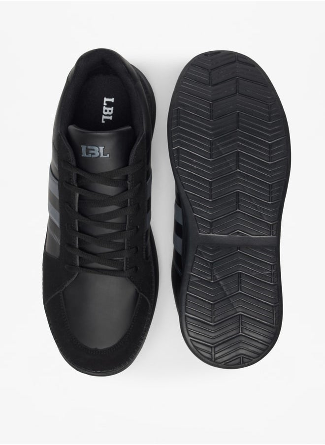 LBL by Shoexpress Men's Stripe Detail Lace-Up Low Ankle Sneakers  - Image 4