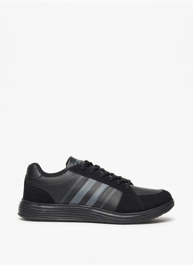 LBL by Shoexpress Men's Stripe Detail Lace-Up Low Ankle Sneakers  - Image 3