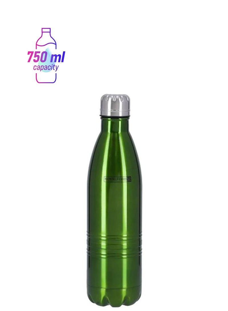 Royalford Stainless Steel Vacuum Bottle Green/Silver 750ml - Image 1
