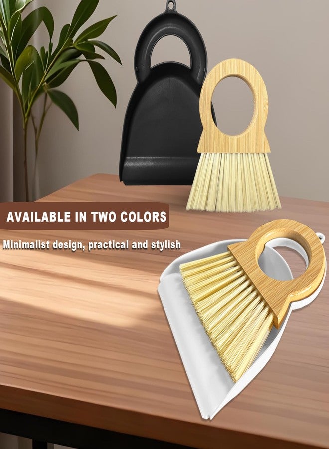 Xifando Mini Broom and Dustpan Set - Compact Bamboo Handle Cleaning Kit with Mini Dustpan Brush for Countertops, Tables, Desks - Small Dust Pan and Broom Combo for Tiny Spaces (White) - Image 4