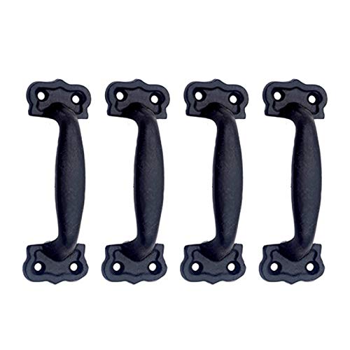 Adonai Hardware Calno Antique Cast Iron Cabinet Pull Handles for Vintage Wooden Barn Doors Trays Closets Furniture Kitchen Dressers Drawers Cupboards Wardrobes and Sheds Matte Black