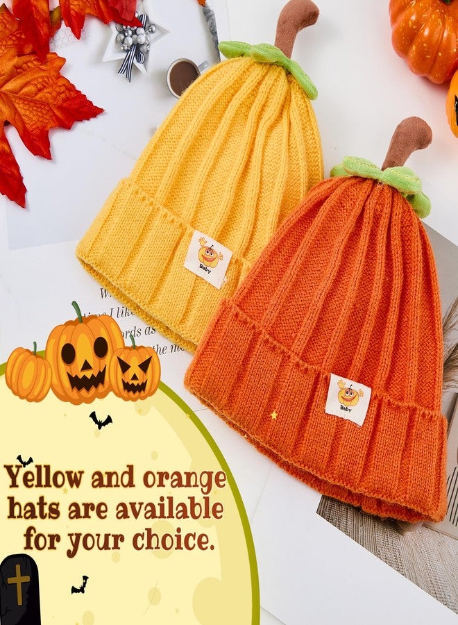 زاندو قبعة زاندو للأطفال على شكل يقطينة، قبعة صفراء محبوكة، شتوية سميكة وناعمة ودافئة، تمتص الرطوبة والعرق، مناسبة للهالوين - ارتدِ زي اليقطينة - Image 4