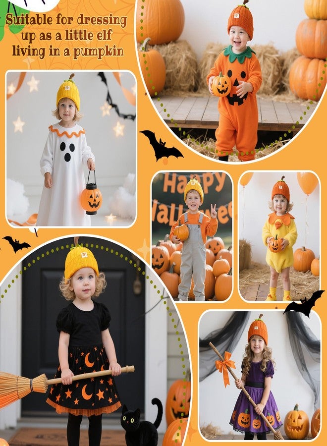 زاندو قبعة زاندو للأطفال على شكل يقطينة، قبعة صفراء محبوكة، شتوية سميكة وناعمة ودافئة، تمتص الرطوبة والعرق، مناسبة للهالوين - ارتدِ زي اليقطينة - Image 5