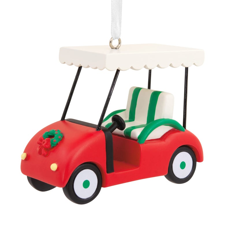 هولمارك Hallmark Golf Cart Resin Christmas زخرفة عيد الميلاد (0001HGO3098) - Image 1