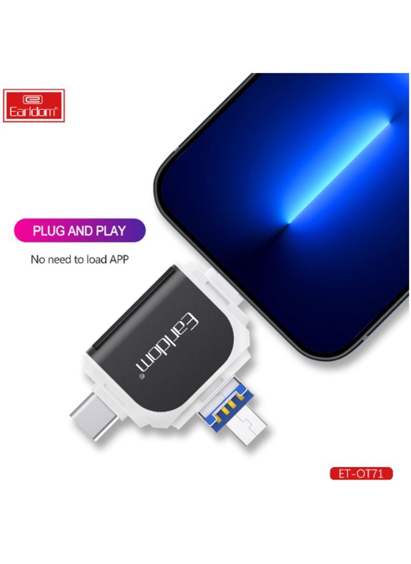 Earldom 6 in 1 High Speed OTG Portable Card Reader ET-OT71, plug and play to expand more storage space  - Image 4