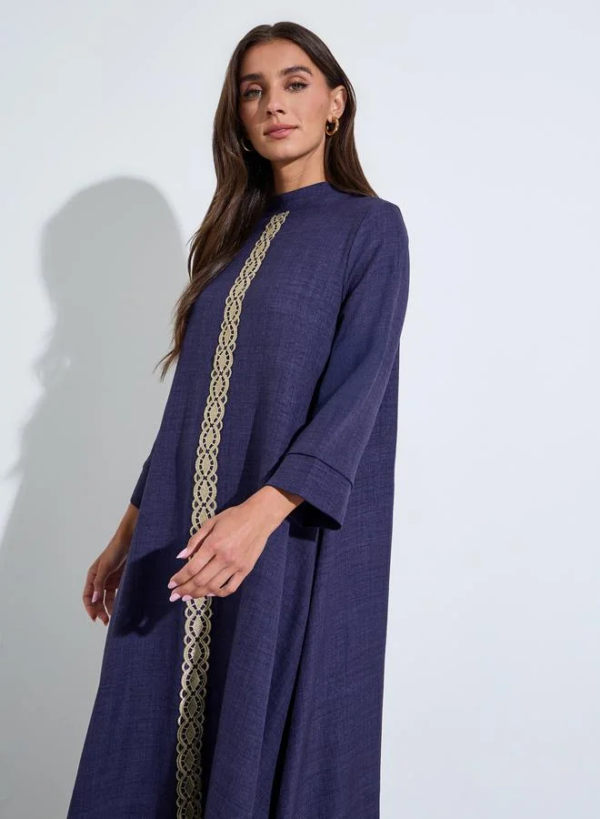 Amirah  High Neck Embroidered Front Jalabiya for Women | Best Price UAE