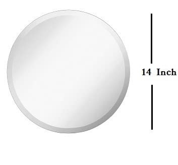 SEVEN HORSES 14 Inch Round Frameless Wall Mirror for Bathroom,Dressing,Makeup,Washbasin (Size 14 Inch Round) - Image 2