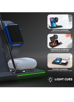 AMROAH 3 in 1 Wireless Charging Station, Fast Wireless Charger Stand for Fast Charge, Wireless Charger for Travel Phone Apple iPhone 16 15 14 13 12 11 X Pro Max iWatch 8 7 6 5 4 Samsug Galaxy S  - Image 4