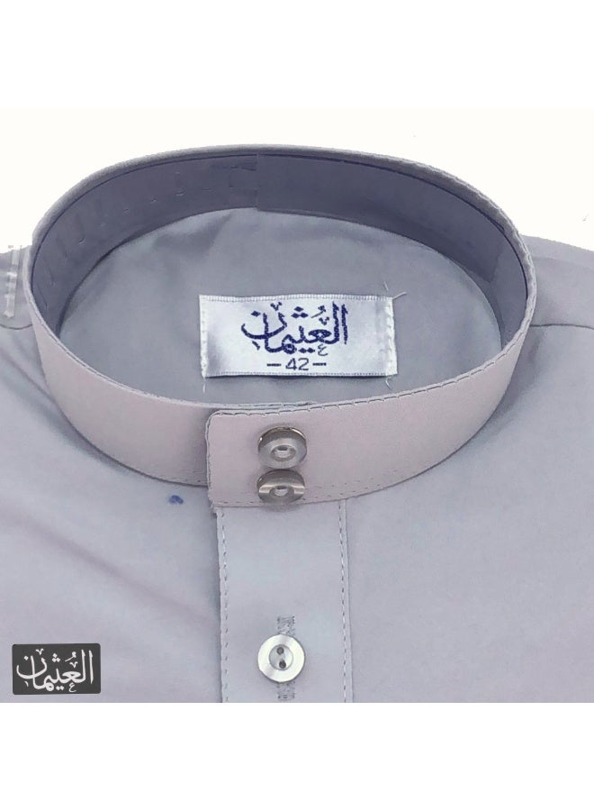 العثيمان الثوب العربي التقليدي للأولاد – كندورة سعودية / جوبا / ثوب طويل الأكمام للأطفال  - Image 4