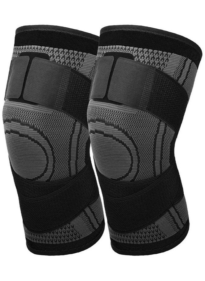 أس تس إل دعامة ركبة مضغوطة مكونة من قطعتين للرجال والنساء، تدعم الركبة للجري وركوب الدراجات وكرة السلة مع حزام قابل للتعديل - Image 1