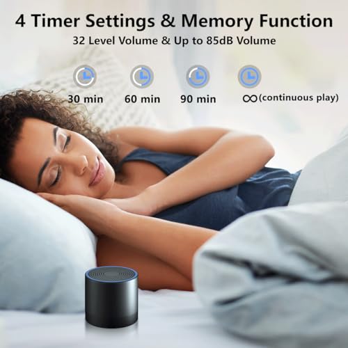 Hushing Portable Mini White Noise Machine Sound Machine with 30 Soothing Sounds for Newborn Kids Adults Rechargeable Sleep Brown Noise Machine with 4 Timers Memory Function for Travel Camping Home and Office - Image 5